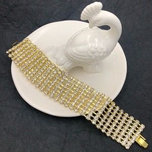 🌼 8 Row Rhinestone Fancy Clasp Bracelet